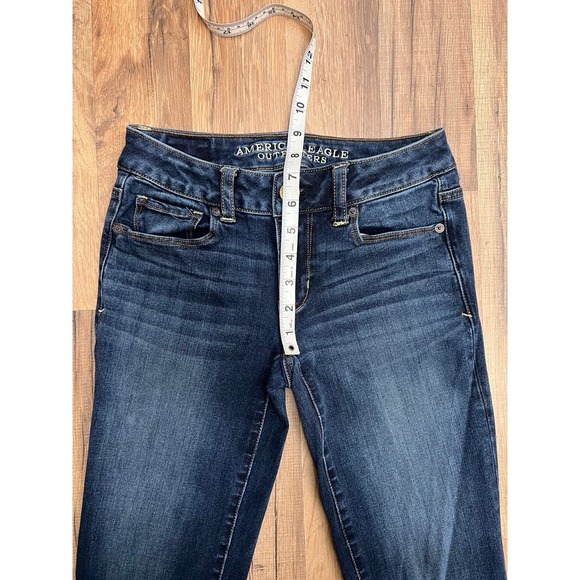American Eagle 360 Super Stretch Bootcut Jeans Dark Wash‎ Women's Size 0 Short - Picture 8 of 8